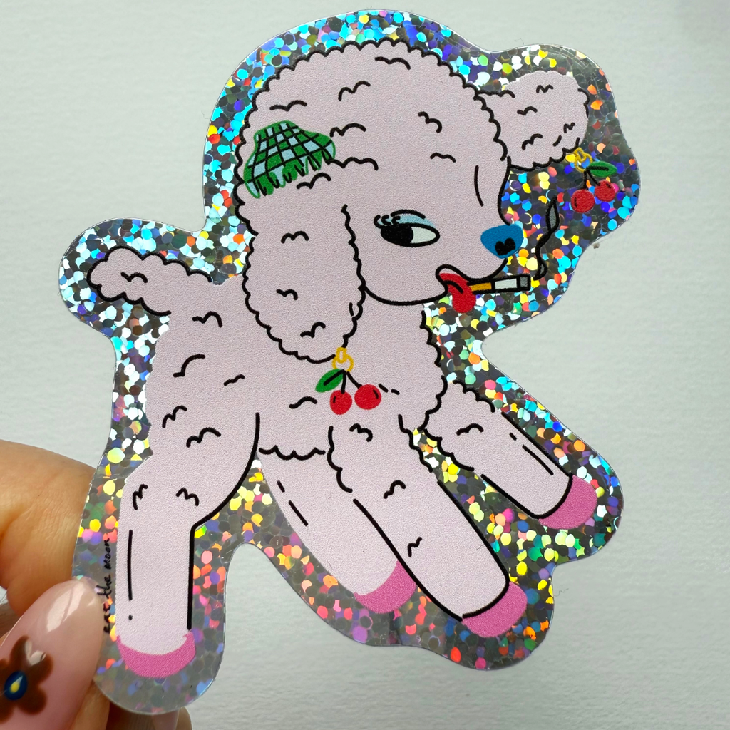 Little lamb Glitter Vinyl Sticker
