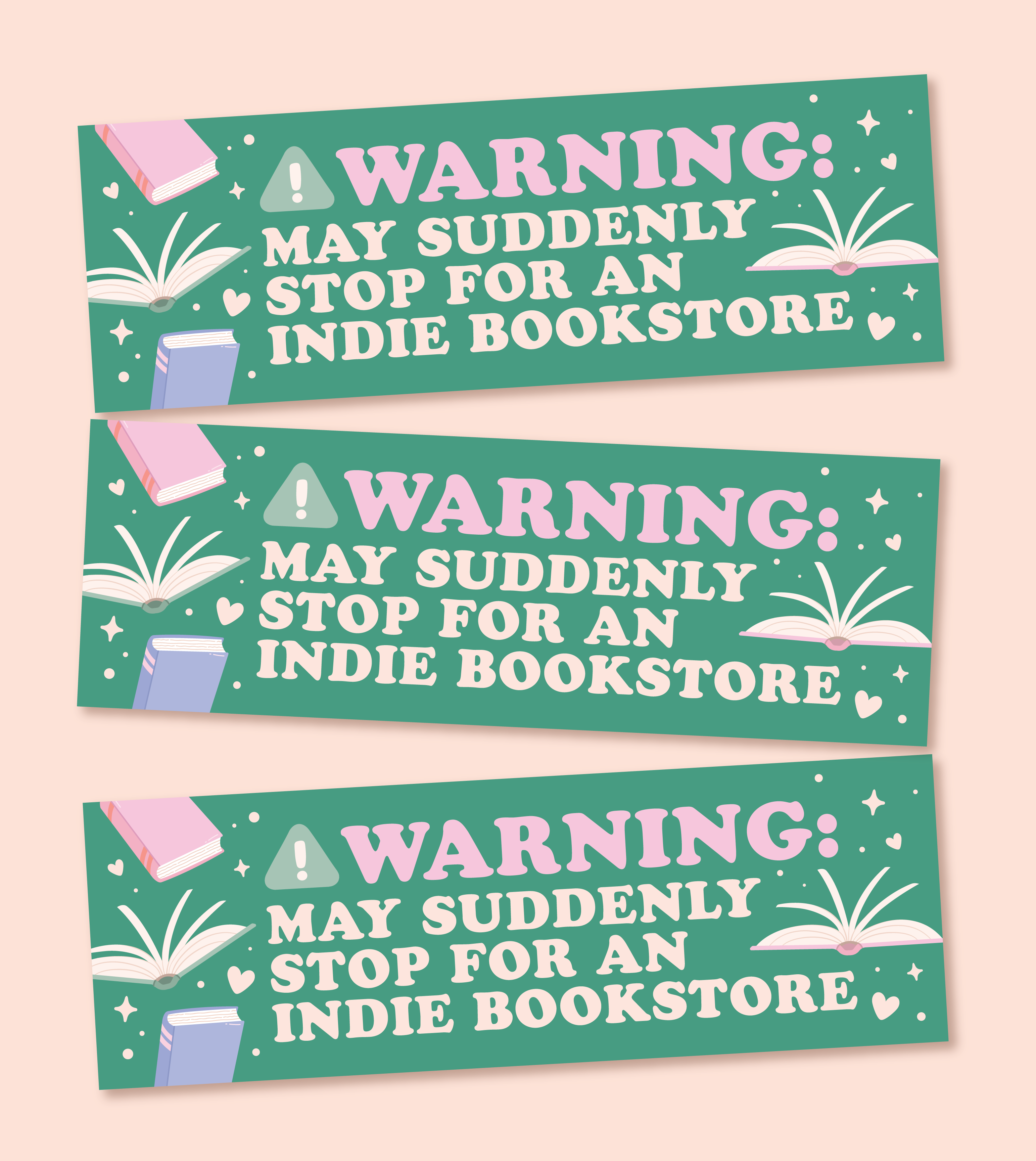 Green Stop for Bookstores Magnetic Bumper Sticker