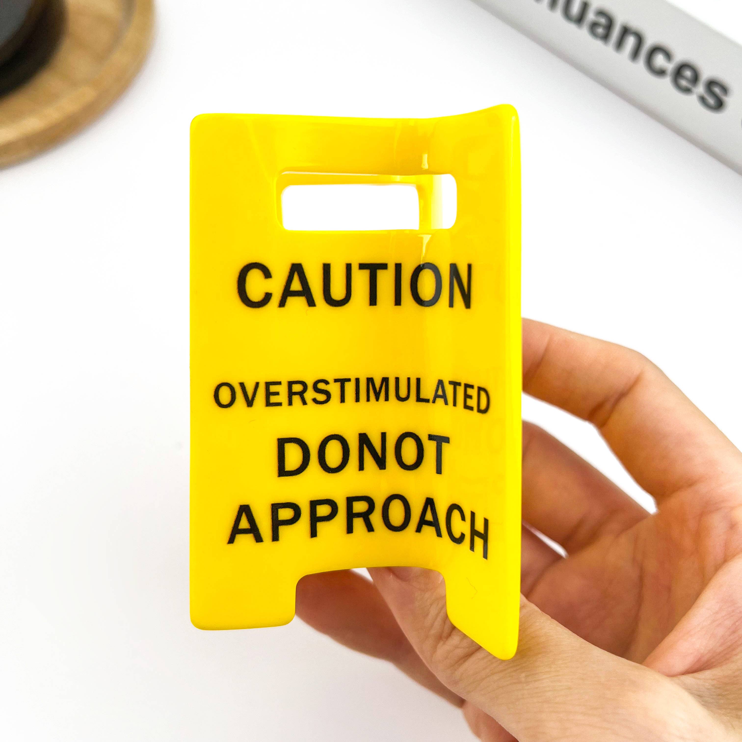 Caution Sign Hair Claw Clip