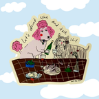 Drink wine Vinyl Glossy Sticker
