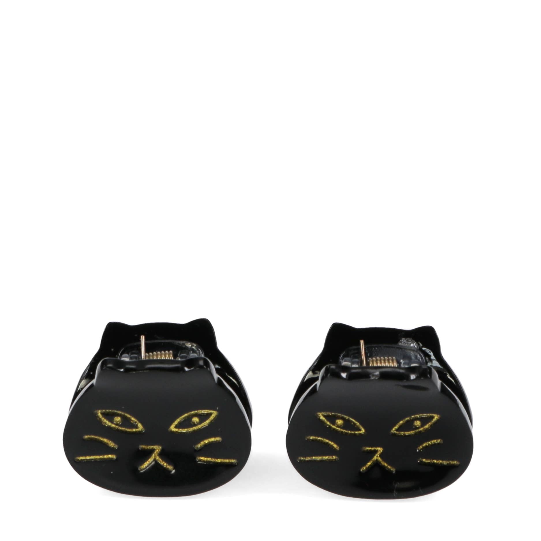 Mini hair claw clip - black cat