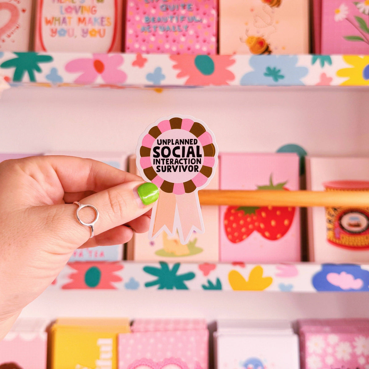 Social Interaction Survivor, Waterproof Vinyl Sticker