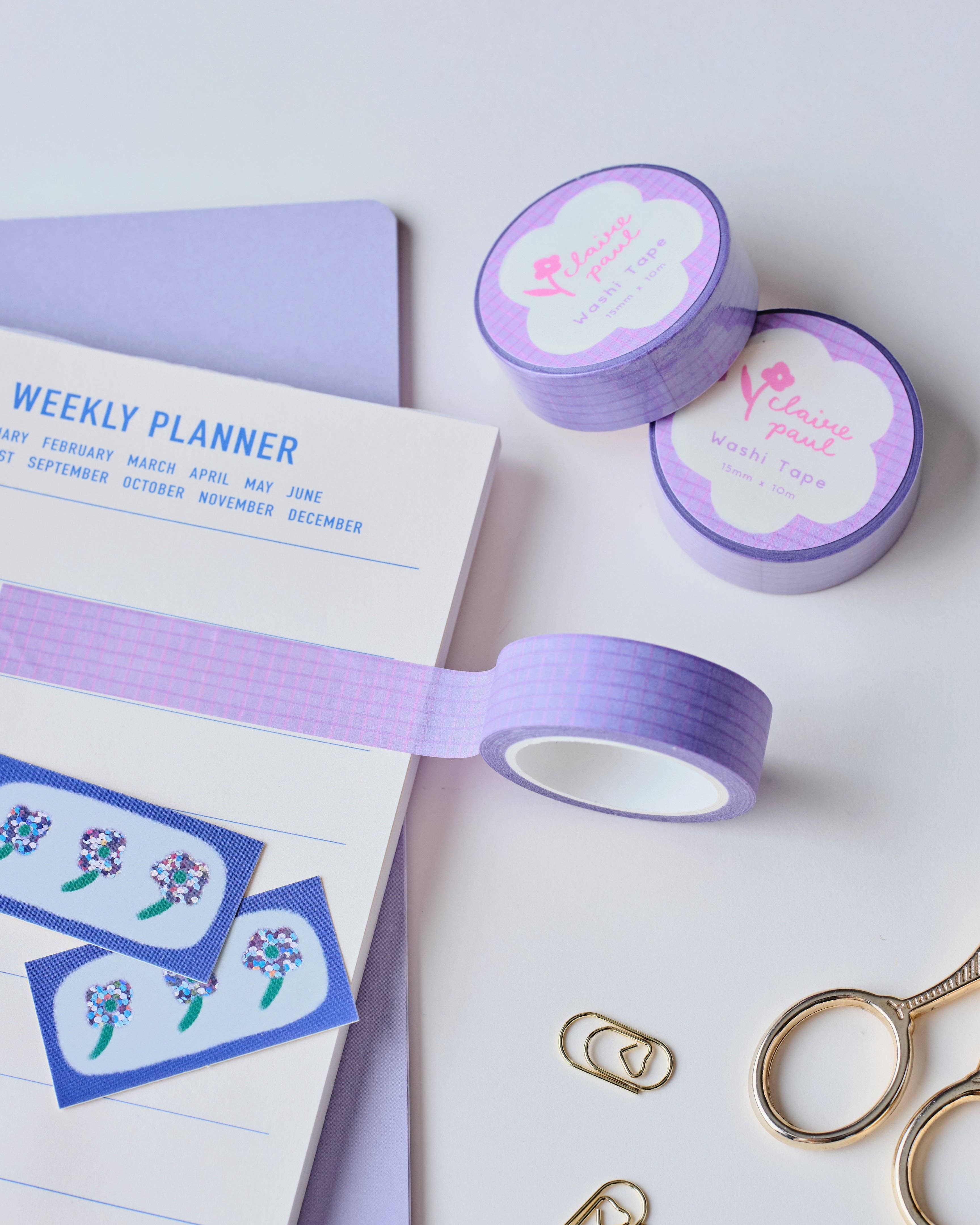 Purple Grid Washi Tape