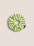 Icon Velvet Scrunchie - Green and White Stripe