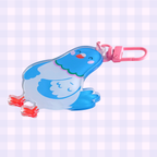 Pigeon Keyring | Acrylic Double Sided Keyring with Clasp