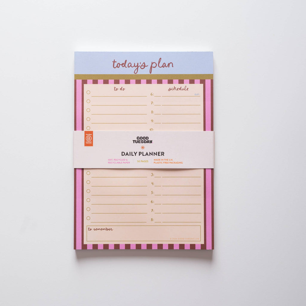 Daily Planner Pad A5 | Berry Stripe