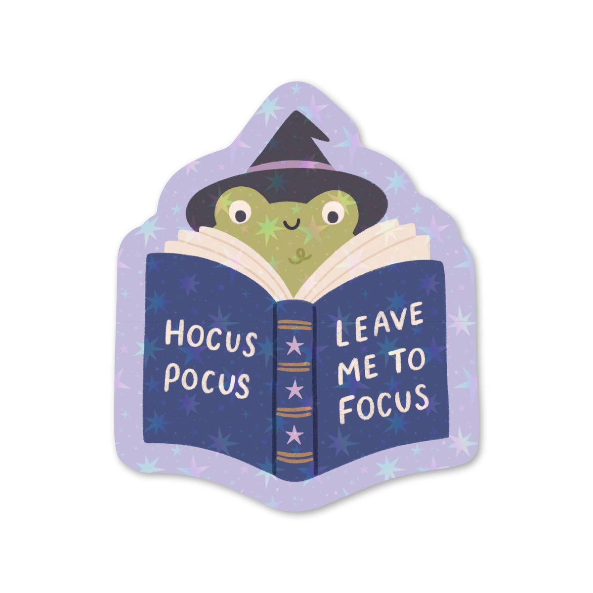 Hocus Pocus Holographic Vinyl Sticker - Wizard Frog