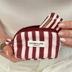 Mini Towel Keyring Bag - Blushberry Stripes