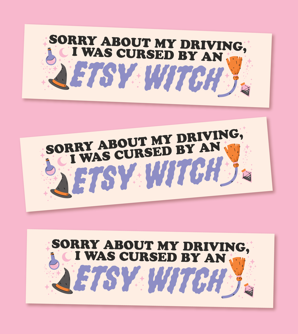 Etsy Witch Magnetic Bumper Sticker