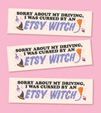 Etsy Witch Magnetic Bumper Sticker
