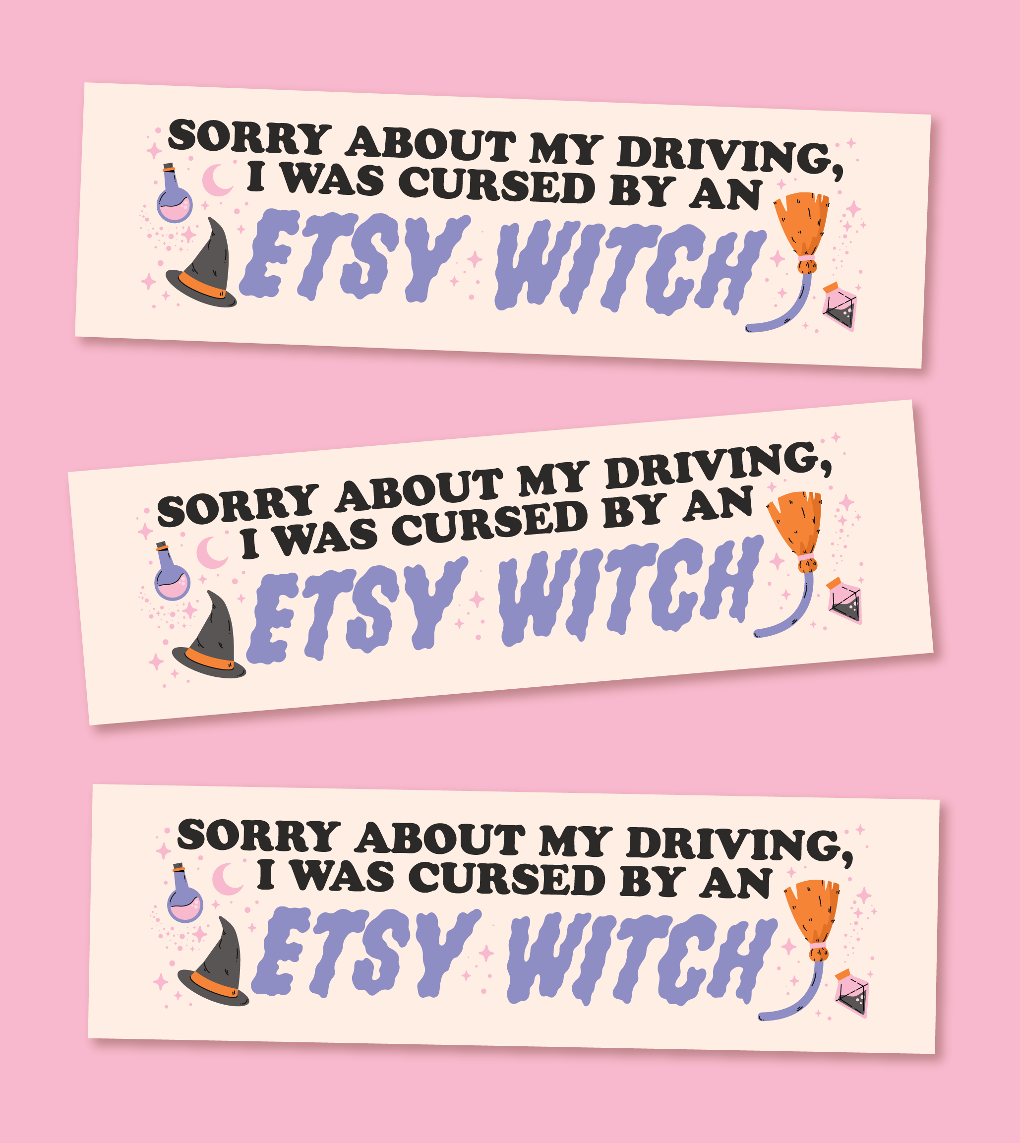 Etsy Witch Magnetic Bumper Sticker