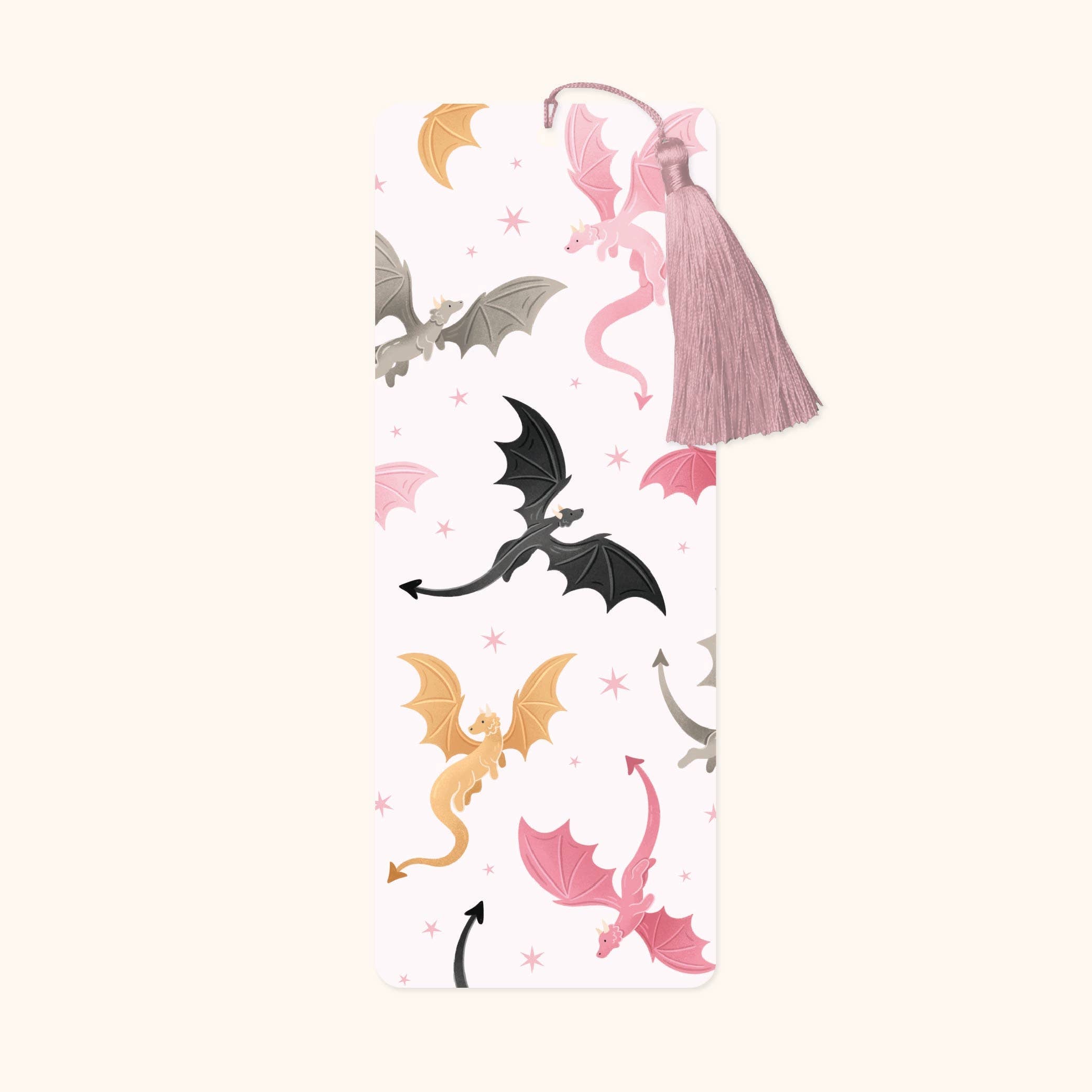 Dragon Pattern Bookmark - Fantasy Bookmark with Tassel