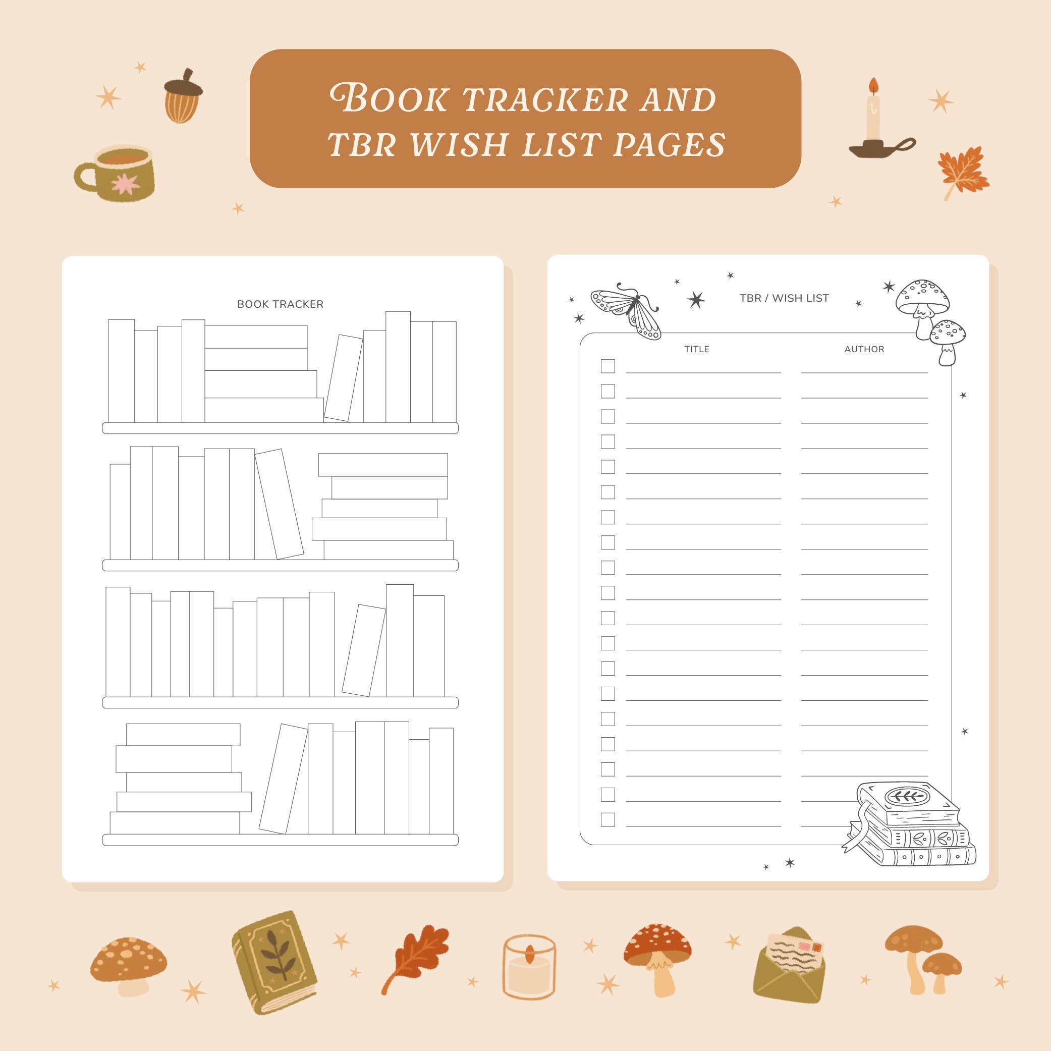 Cosy Season Reading Journal – 50 Book Review Notebook