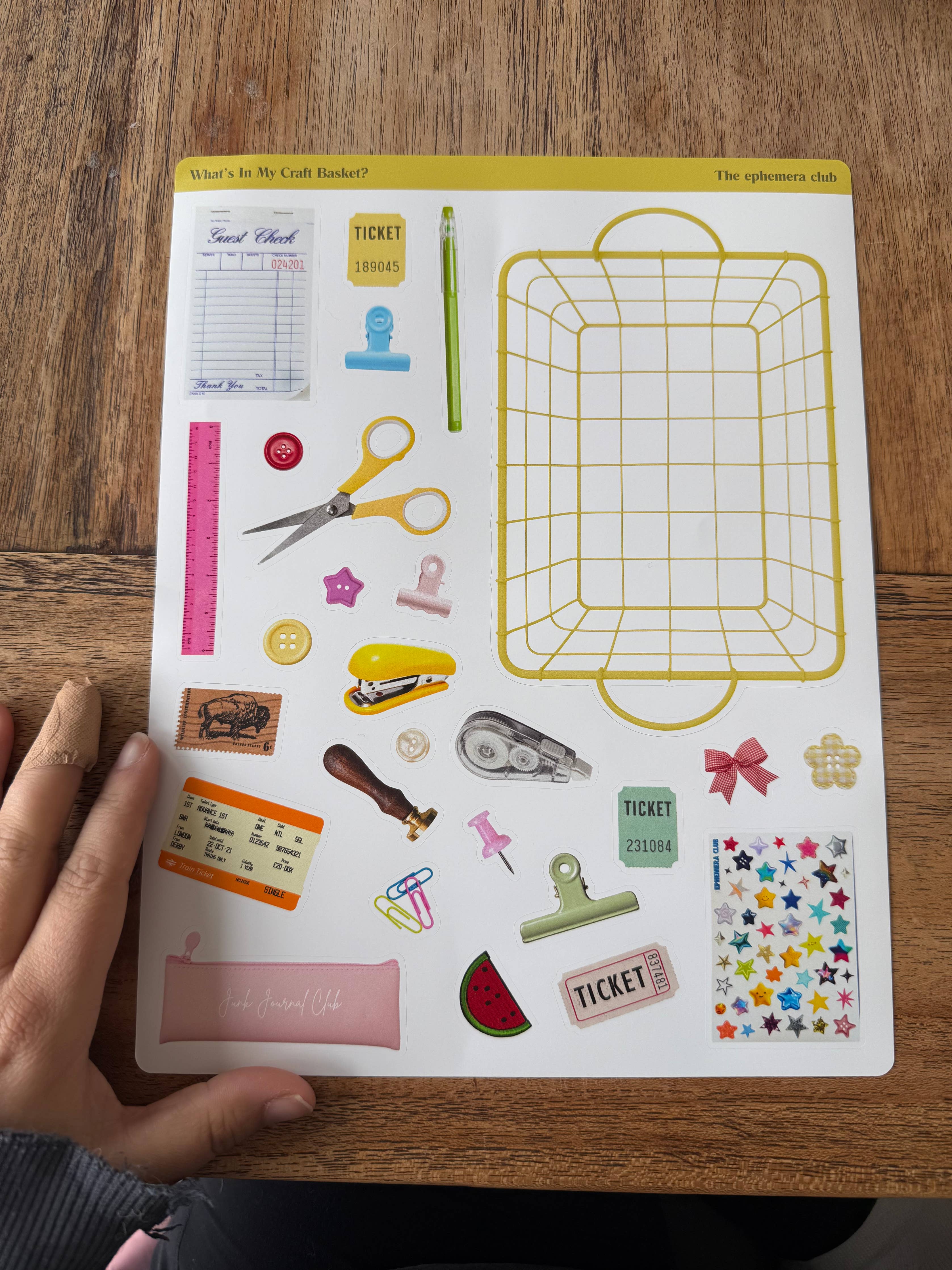 Large Craft Basket Sticker Sheet 