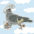 Pigeon Glitter Gloss Sticker