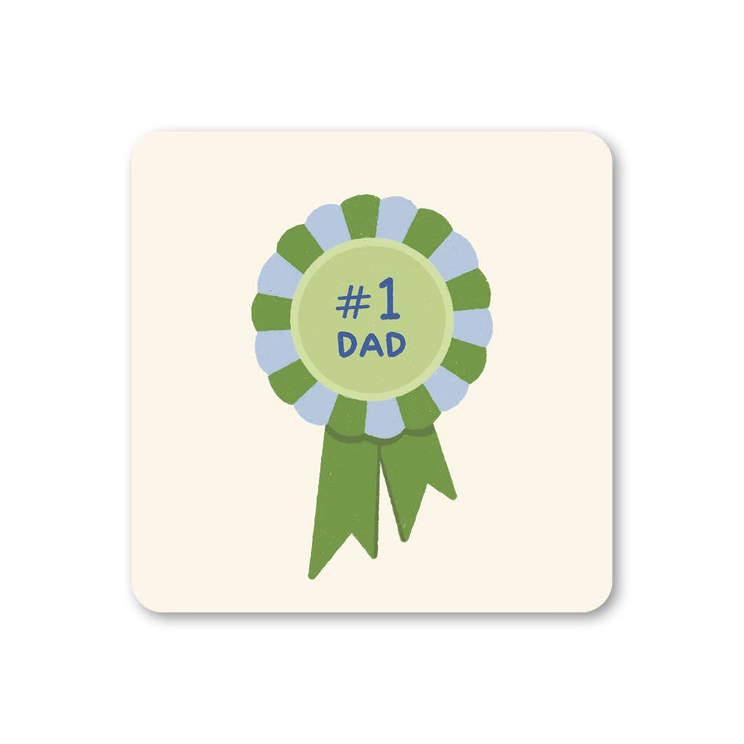 Number 1 Dad Rosette - Father's Day Coaster