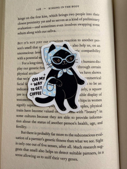 Black Cat Coffee Vinyl Sticker