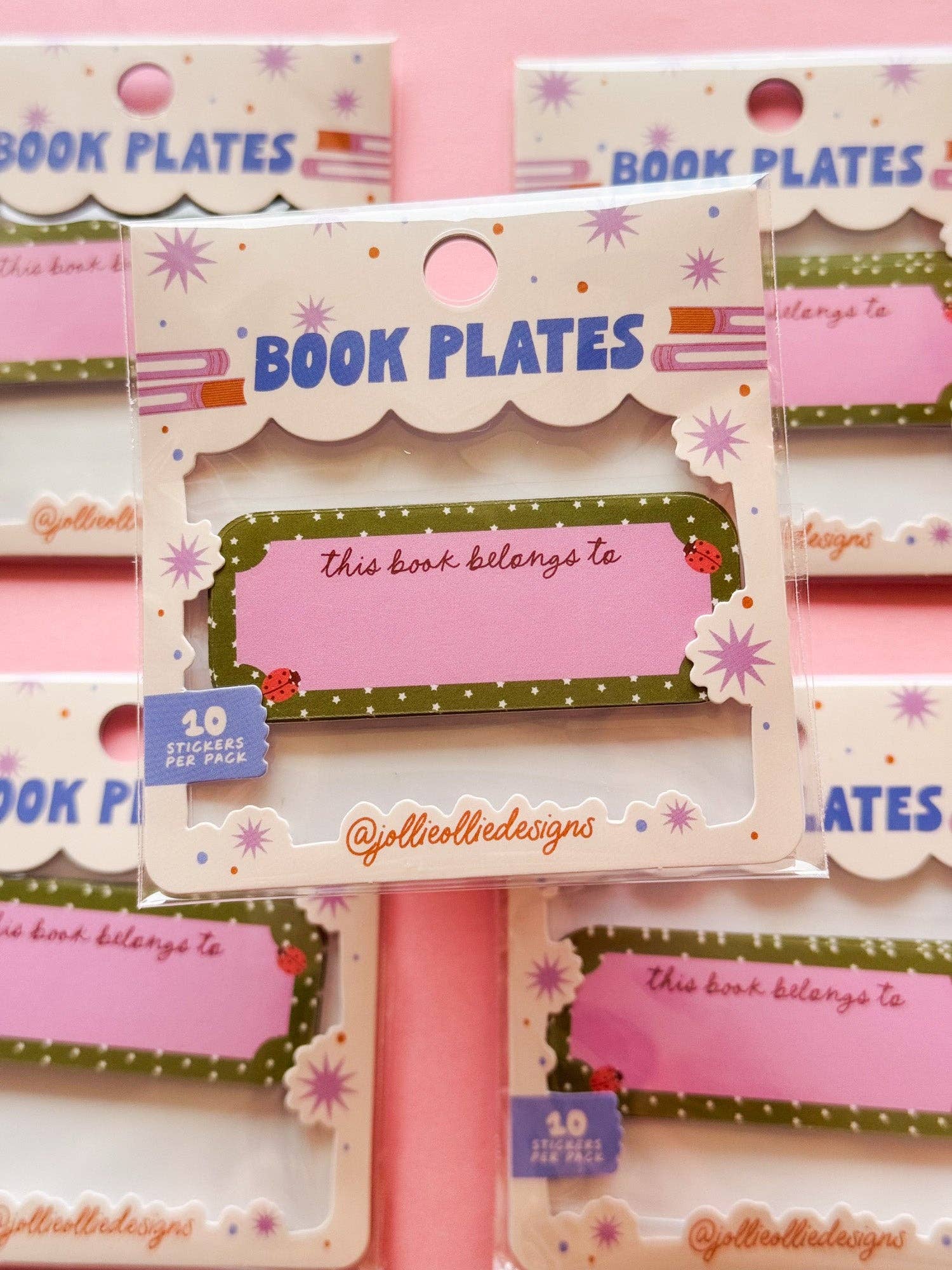 Ladybug Book Plate Sticker Pack
