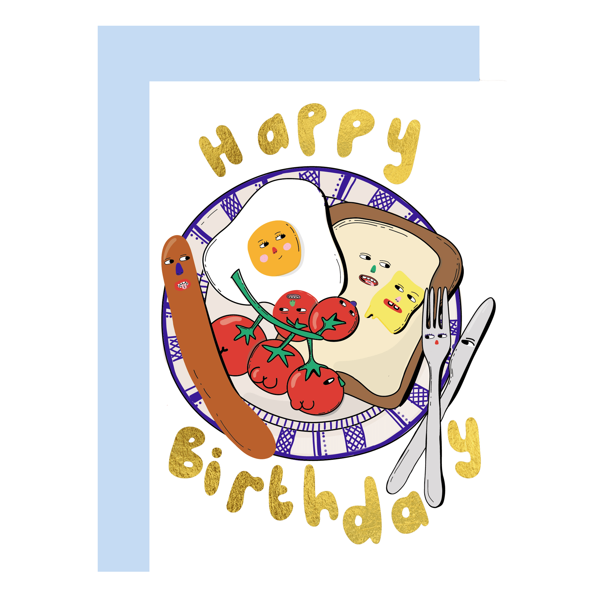 Birthday foodie - gold foil birthday card