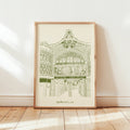 Royal Arcade Norwich Print (Green and Pink)