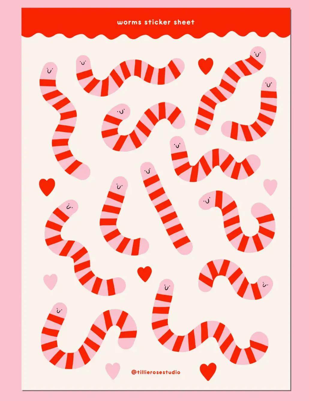 Worms Sticker Sheet