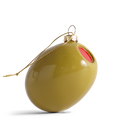 Olive Glass Decoration, 7cm