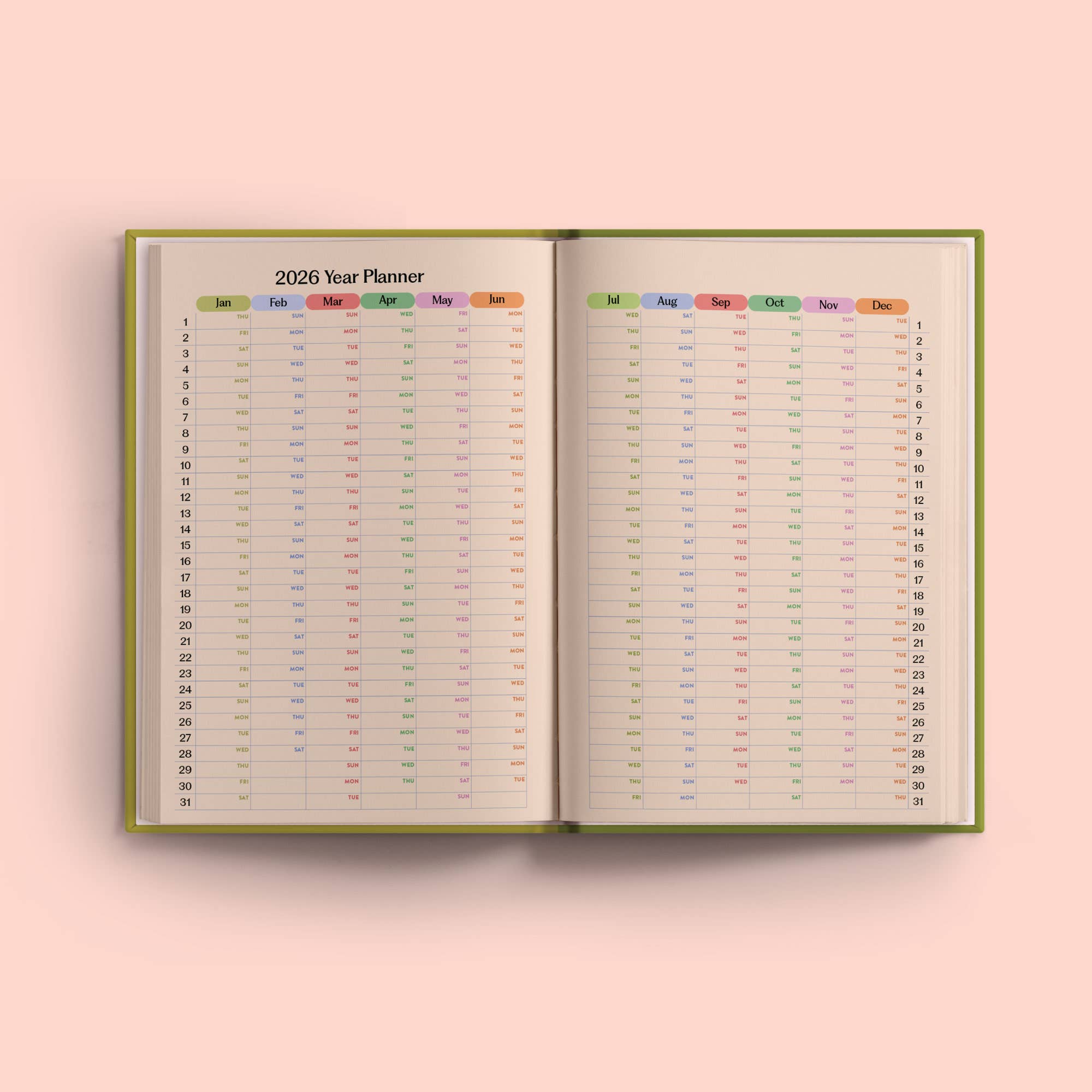 2026 Weekly Planner | Diary Agenda A5 | Matcha