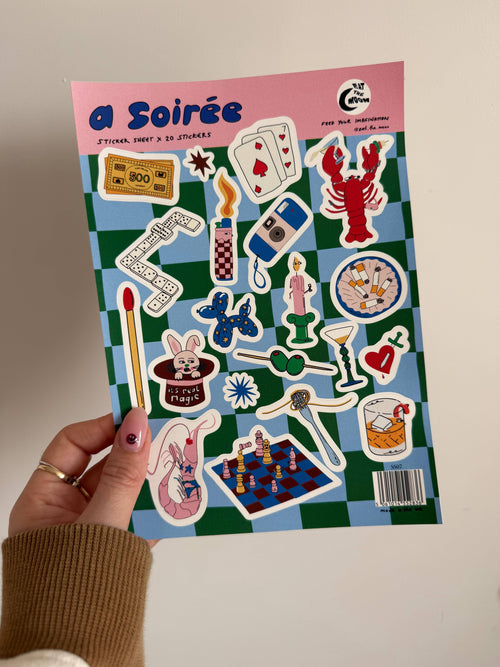 A5 sticker sheet; party design, scrapbooking, journal