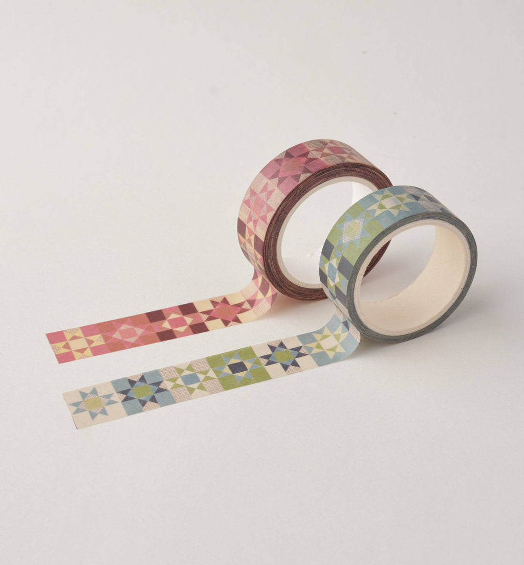 Patchwork Star Washi Tape - Pink