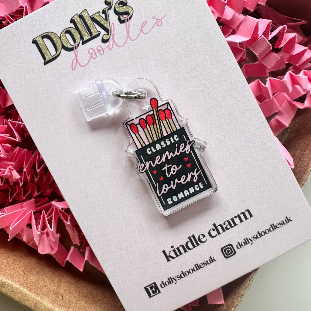 Kindle Charm -Enemies Romance Trope Book Club Reading Gift