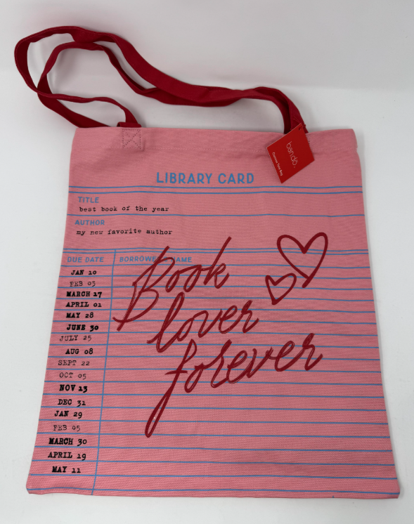 Canvas Tote, Library Card (Pink)