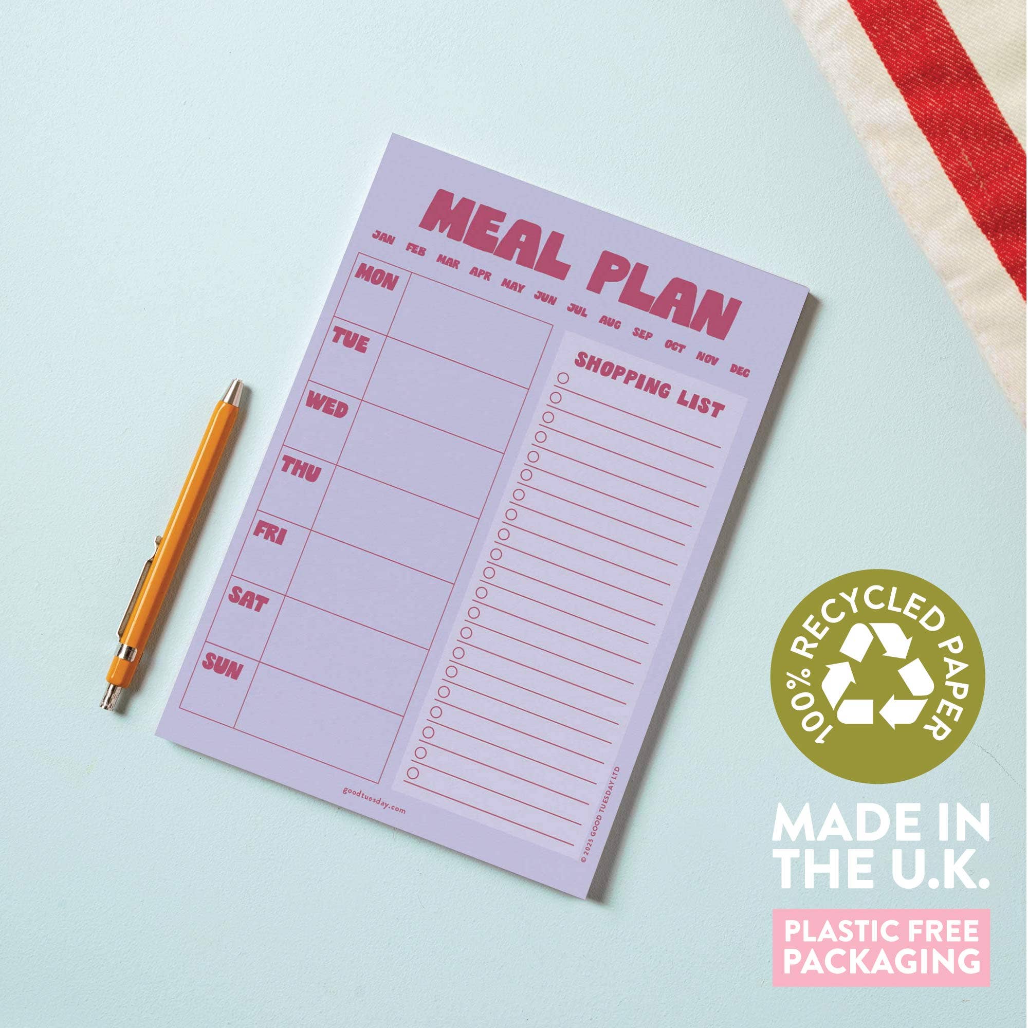 A5 Meal Planner & Shopping List | Lilac & Plum