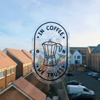 In Coffee We Trust Suncatcher Sticker