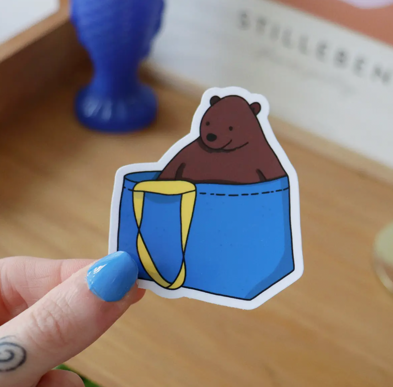 Bear in a Bag Vinyl Sticker
