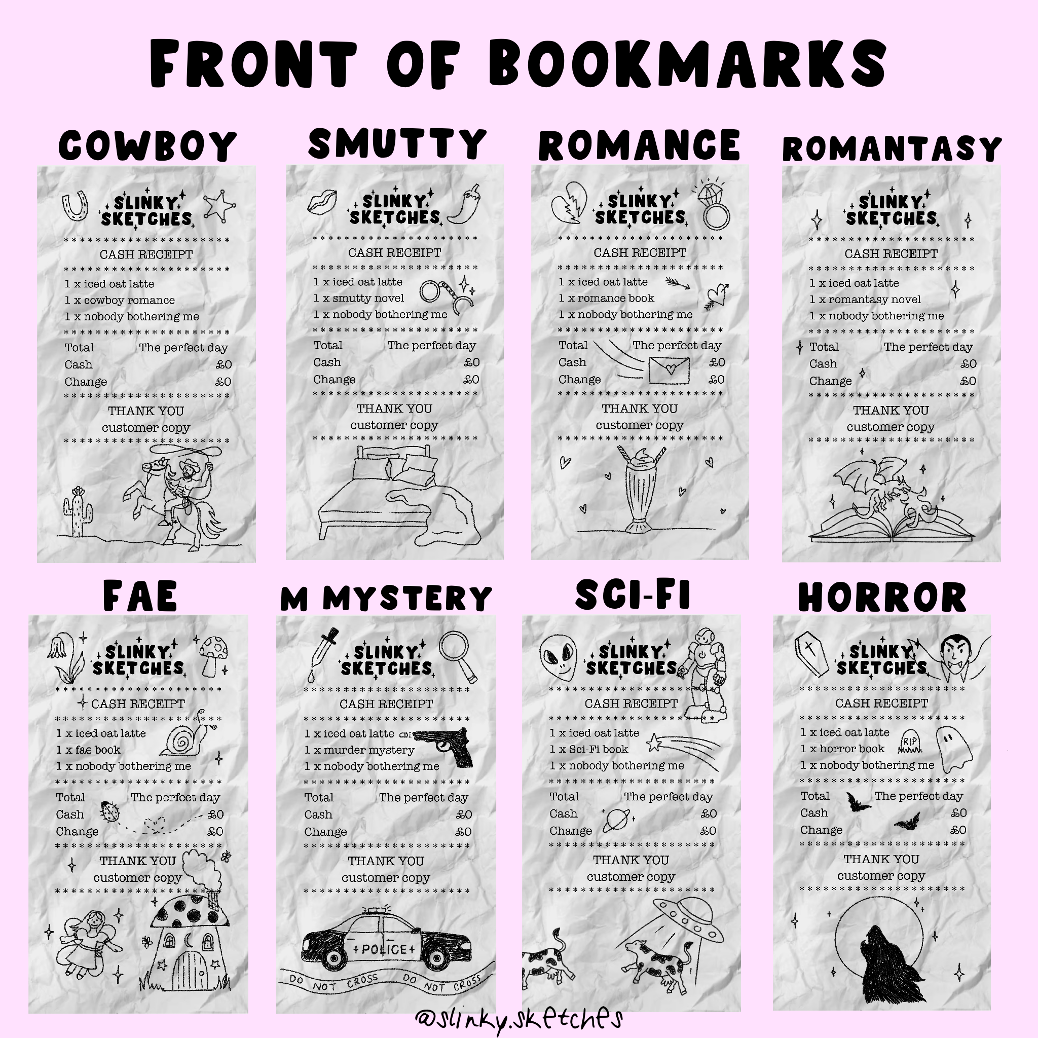 Receipt Genre Bookmark / Junk Bookmark