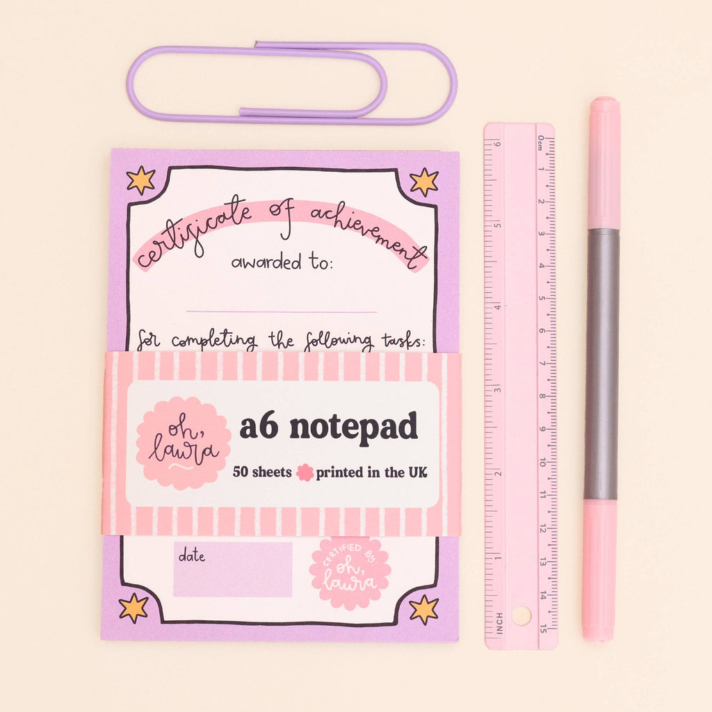 A6 Notepad - Certificate