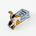 Hiding from Life Cat Enamel Pin