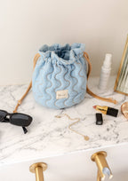 Cotton & Linen Wash Bag in Blue