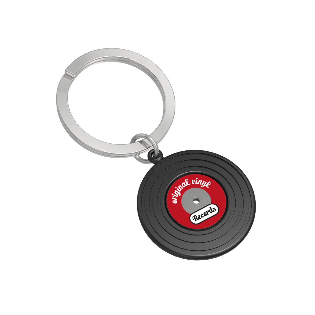 Black Vinyl Record Keyring