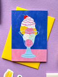 Mini Vintage Ice Cream Sundae Card