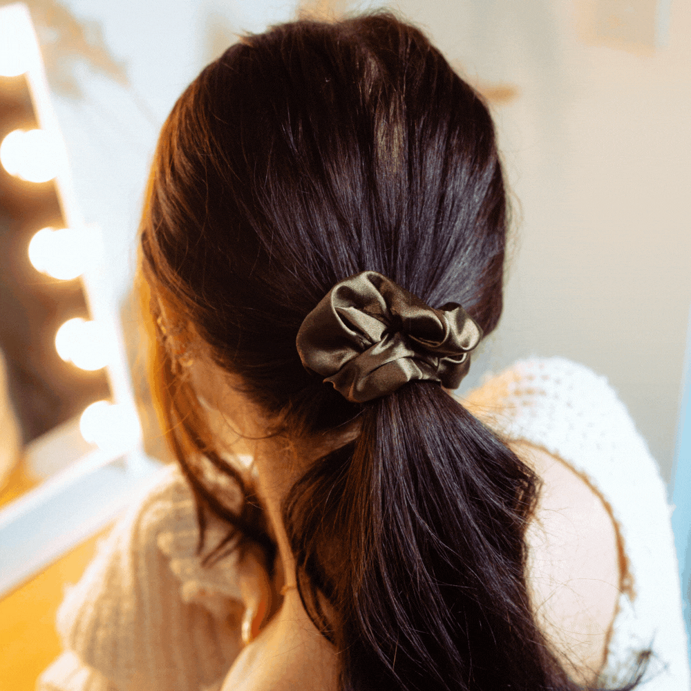 Chic Khaki Satin Bow - Women's Accessory