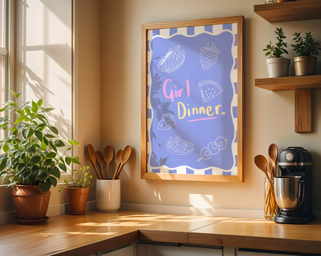 Girl Dinner Art Print