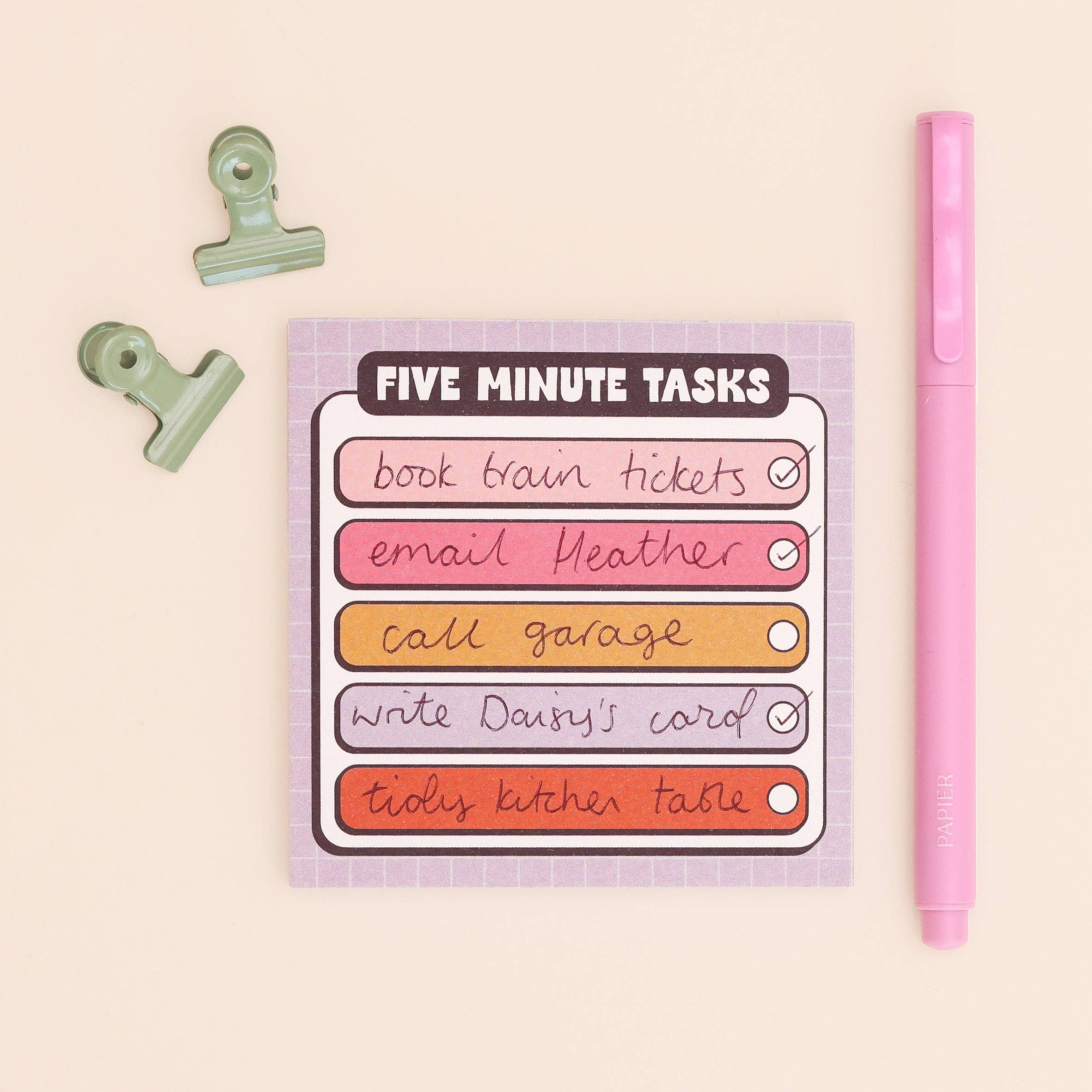 Memo Pad - Five Minute Tasks