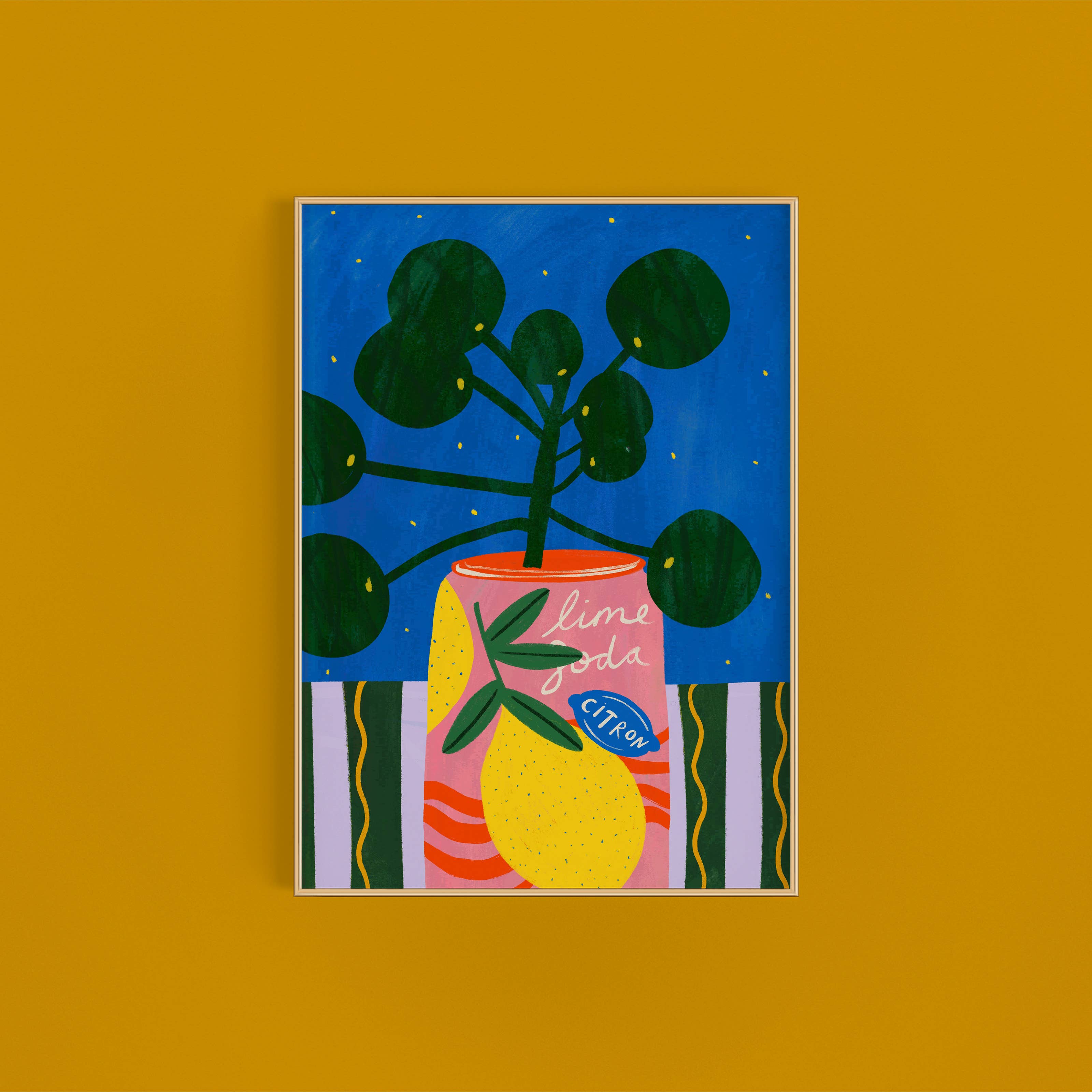 Plant in Lime Soda Tin Art print (A3)