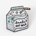 Santa's Oat Milk Enamel Pin