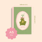 A5 Notebook, Frog Themed – Journal with 80 Lined Pages