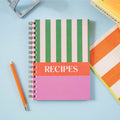 Recipe Book Journal A5 | Cabana Stripe | Hardcover