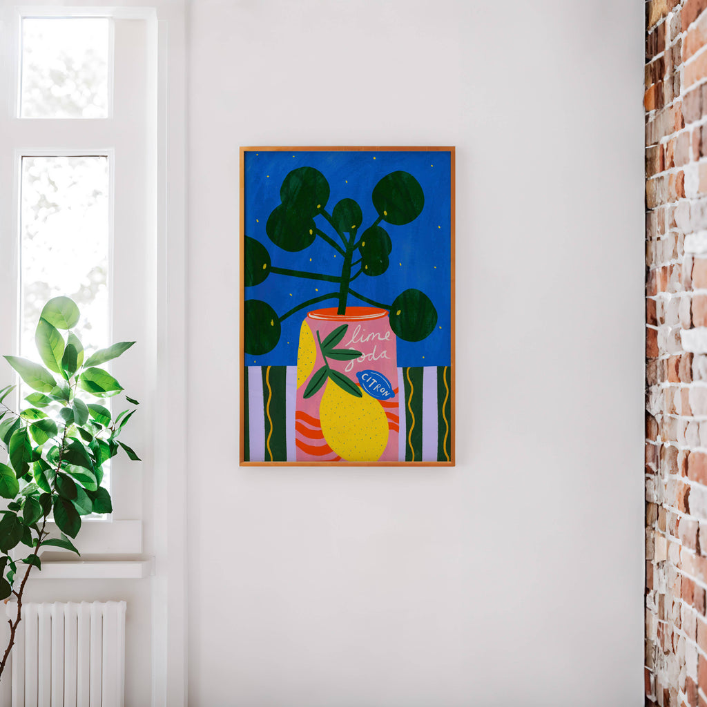 Plant in Lime Soda Tin Art print (A3)