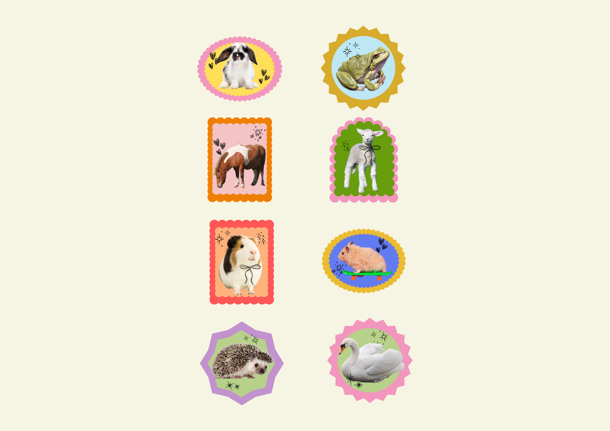 Animal Washi Flake Stickers