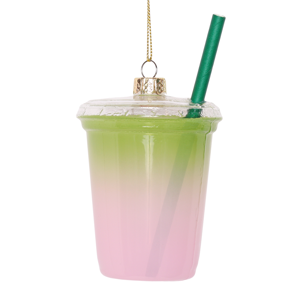 Blueberry Matcha Glass Decoration, 12cm